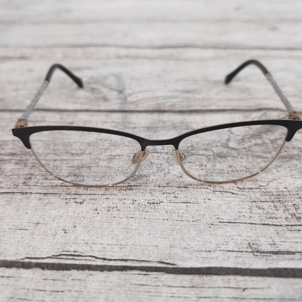 Jimmy Choo Black & Gold Eyeglasses – Women's Designer Frame Made in Italy
